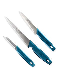 Buy 3-Piece Creative Kitchen Knife Set Blue/Silver in Saudi Arabia