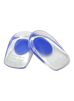 Buy 2-Piece Soft Silicone Increase Heel Support Pad Blue 10x3x10cm in Egypt