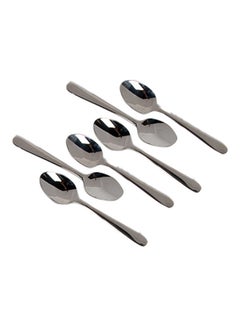 Buy 6-Piece Elegant Stainless Steel Serving Spoon Silver 20cm in Saudi Arabia