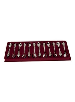 Buy 12-Piece Spoon Set Silver 16cm in Saudi Arabia