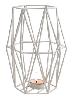 Buy Decorative Candle Holder White 22x15cm in Saudi Arabia