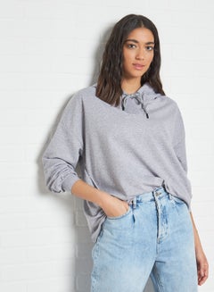 Buy Basic Oversize Hoodie Gray in UAE