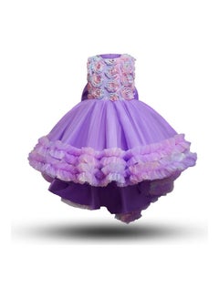 Buy Girls Birthday Party Wear Princess Tutu Dresses Purple in UAE