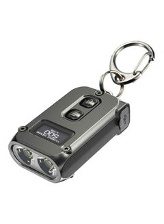 اشتري TINI 2 Keyring Torch (TINI2 v.2021) - Super Bright USB Rechargeable - Small Torch 500 Lumens with OLED Display Grey 1.83x.49x.98inch في الامارات