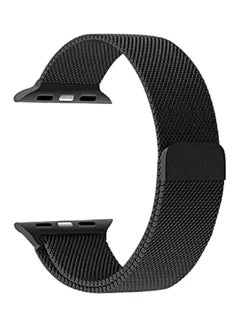 Buy Steel Milanese Loop Band With Screen Protector For Apple Watch Series 3 38mm Black/Clear in UAE