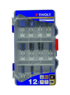 Buy 12-Piece Router Bit Set Blue 20cm in UAE