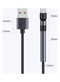 Buy 180 ° Rotatable iPhone Fast Charging Cable Black in UAE