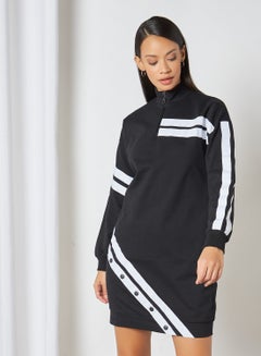Buy Striped Pattern Dress Black in UAE