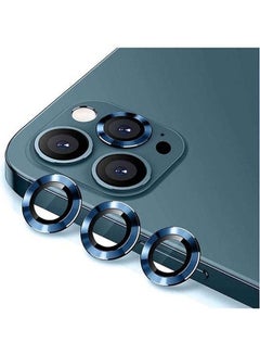 Buy 3-Piece Camera Lens Protector Glass For iPhone 12 Pro Blue/Black in Saudi Arabia