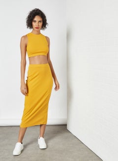 Buy Solid Crop Top Yellow in Egypt