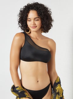 Buy Mesh Panel Bikini Top Black in UAE