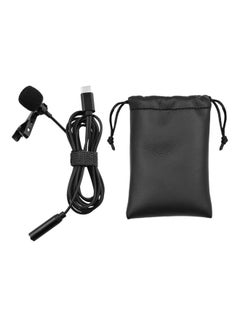 Buy Omni-Directional Lapel Lavalier Type-C Microphone With Bag Black in UAE