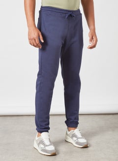 Buy Solid Slim Fit Sweatpants Navy in UAE