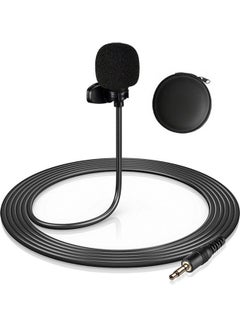 Buy Mini Clip-On Lapel Lavalier Condenser Microphone Black in UAE
