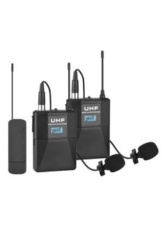 Buy UHF Wireless Lavalier Lapel Microphone System Set Black in Saudi Arabia
