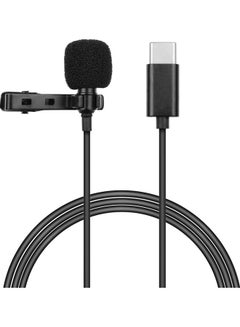Buy Omni-Directional Lapel Lavalier Type-C Microphone Black in UAE