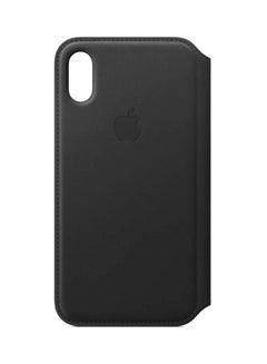Buy iPhone XS  Leather Folio Case Black in UAE