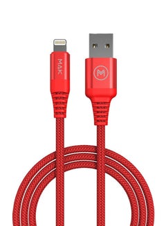 Buy USB To Lightning Charging And Data Cable Red in Saudi Arabia