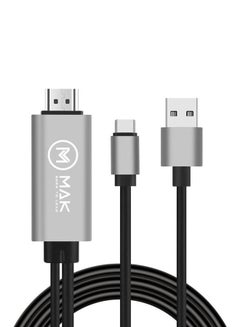 اشتري Type C To HDMI HDTV AV Adapter Cable Black في السعودية