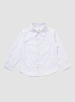 Buy Baby Boys Collared Neck Long Sleeve Shirt White in Saudi Arabia