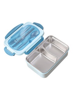Buy Portable Lunch Box Blue 21.3x14.5x7.5cm in Saudi Arabia