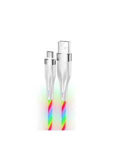 Buy LED Flowing Light Streamer USB Charging Cable Type-C White in Saudi Arabia