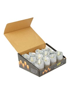 اشتري 12-Piece Luxury LED Scented Candle Set فضي 7 x 4.5سم في الامارات