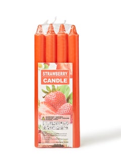 Buy 4-Piece Strawberry Scented Candle Set Red 18 x 6.5cm in UAE