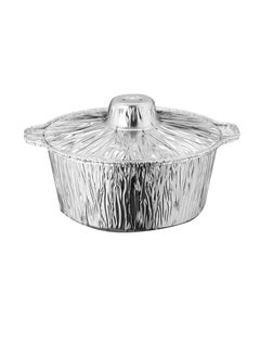 Buy 25-Piece Disposable Aluminium Foil Food Container With Hood Silver in UAE