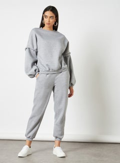 Buy London Sweatshirt & Joggers Set Grey in UAE