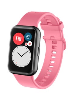 Buy Soft Silicone Replacement Strap For Huawei Watch Fit Pink in Saudi Arabia