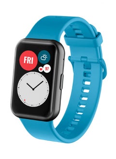 Buy Soft Silicone Replacement Strap For Huawei Watch Fit Light Blue in Saudi Arabia
