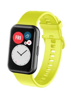 Buy Soft Silicone Replacement Strap For Huawei Watch Fit Light Yellow in Saudi Arabia