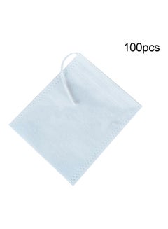 Buy 100-Piece Empty Disposable Fabric Tea Herb Filter Bag White 20 x 10 x 20cm in Saudi Arabia