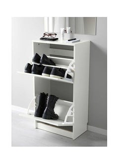 Buy Shoe Cabinet White 49X49X93cm in Saudi Arabia