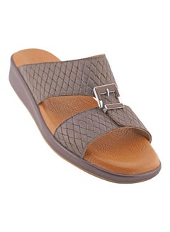 Buy Comfortable Buckle Style Arabic Sandals Brown in UAE