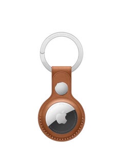 Buy AirTag Leather Key Ring Saddle Brown in UAE