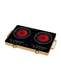 Buy Double Infrared Cooktopx 2, Touch Sensor Control, Micro Crystal Plate, 4-Digit LED Display, 8 Power Levels, Various Temperature Levels, Compatible with All Cookware Warranty IR 2704 Black/Red/Gold in UAE