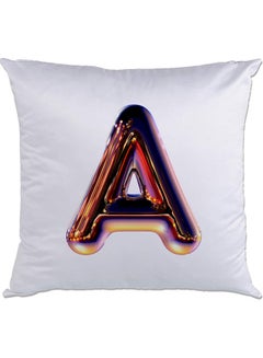 Buy Night Chrome Letter A Printed Cushion polyester Multicolour 40 x 40cm in UAE