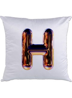 Buy Night Chrome Letter H Printed Cushion polyester Multicolour 40 x 40cm in UAE