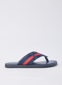 Buy Casual Striped Pattern Flat Sandals Navy Blue in UAE