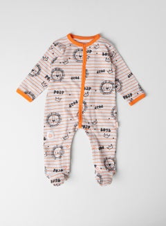 Buy Baby Printed Sleepsuit Orange in Saudi Arabia