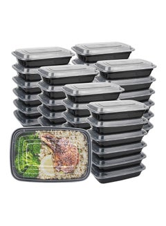 Buy 10-Piece Rectangular Disposable Food Container With Lid Black 16x22.9x5.3cm in Saudi Arabia