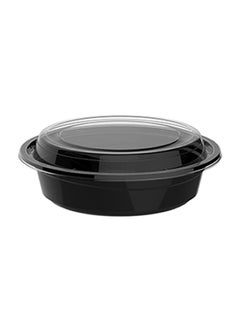 اشتري طقم علب طعام دائرية للاستخدام مرة واحدة مع غطاء مكون من 10 قطع أسود 13x16x4سم في الامارات