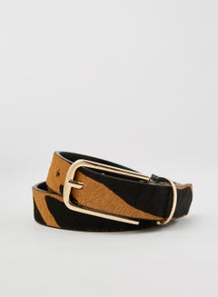 Buy Animal Print Leather Belt Clear Brown in Saudi Arabia