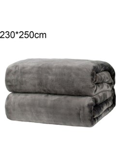 Buy Soft Warm Solid Colour Blanket polyester Dark Grey 230 x 250cm in Saudi Arabia