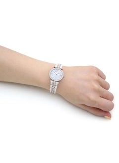 EMPORIO ARMANI Women's Gianni T-Bar Water Resistance Ceramic Analog Watch  AR70004 - 28 mm - White/Rose Gold/Clear KSA | Riyadh, Jeddah