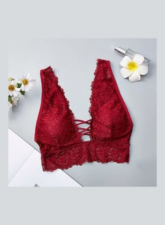 Buy Lace Bralette Red in Saudi Arabia