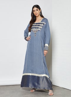 Buy Printed Stylish Jalabiya Blue in UAE