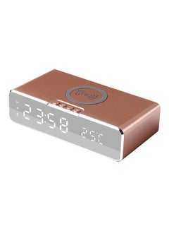 Buy 2-in-1 LED Alarm Clock And Fast Wireless Charging Pad Rose Gold in UAE